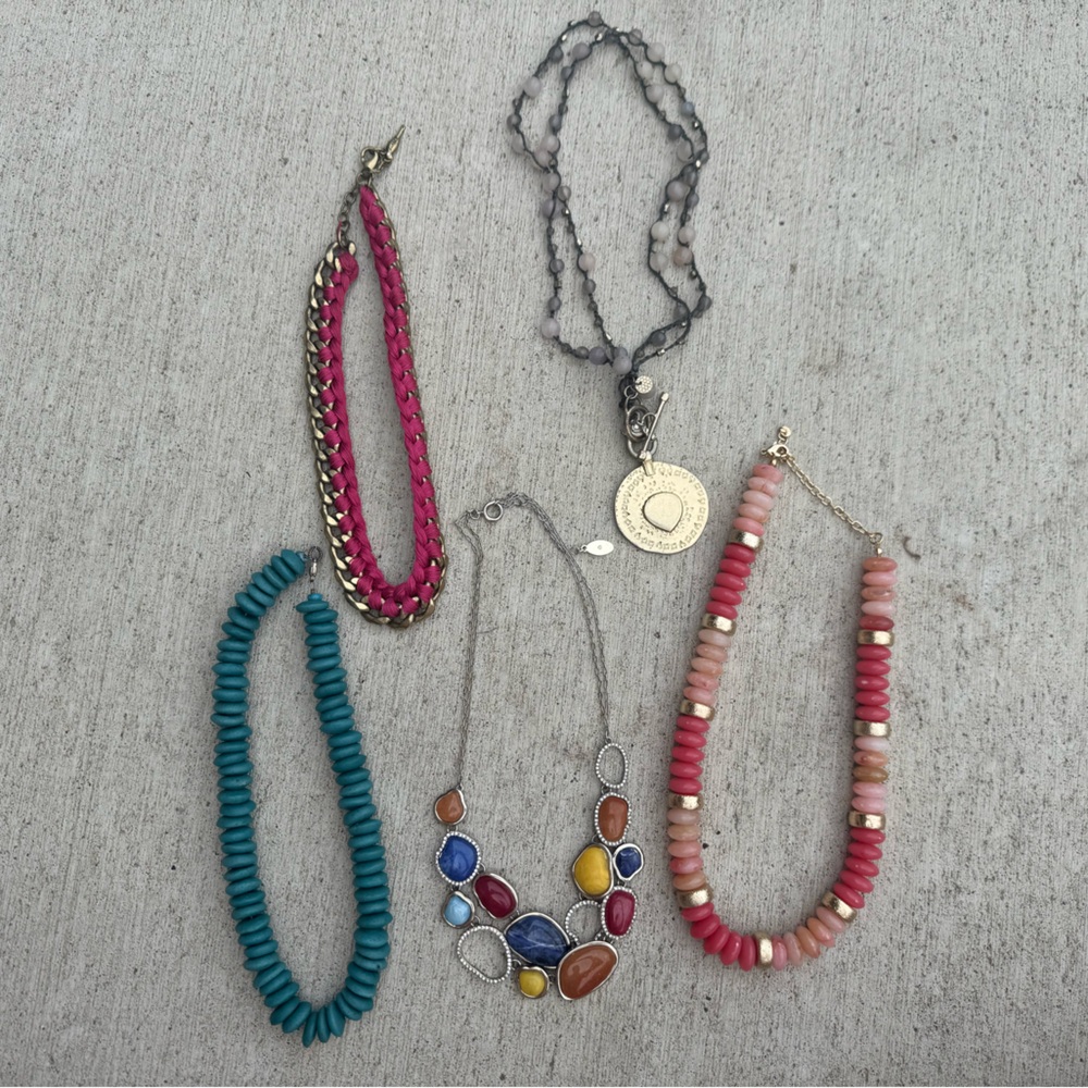 Lot of 5 Colorful Statement Necklaces
